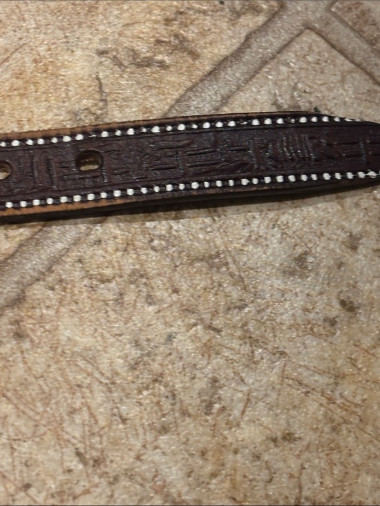 Hand-tooled edible leather belt by Mexican artisans. Size S /36 inches long main image 12